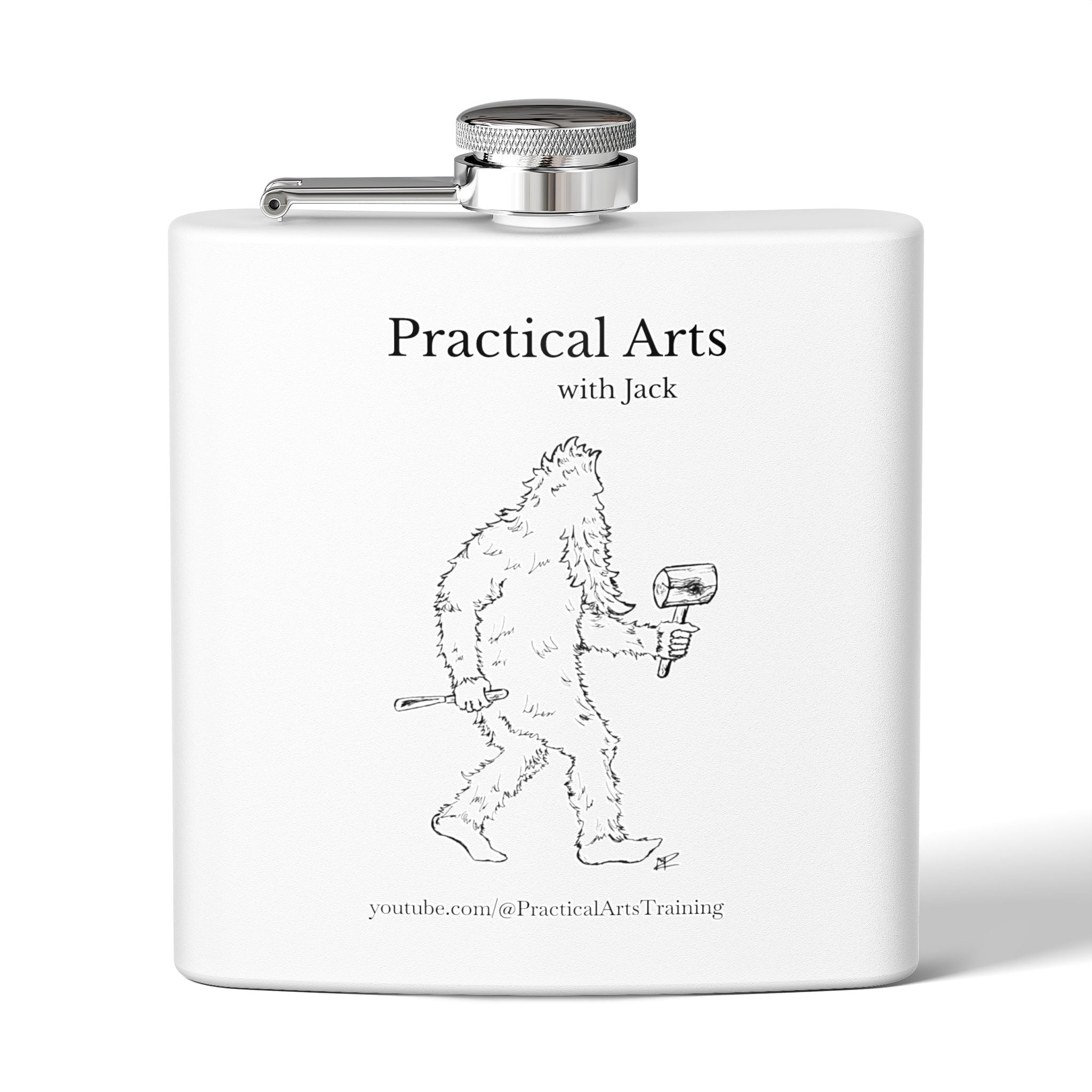 Crafty Jack the Sasquatch Woodcarver Flask — 6oz Stainless Steel