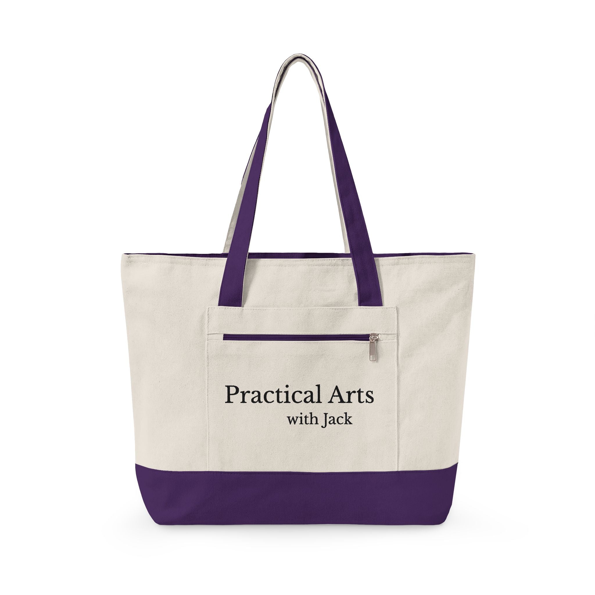 Zippered Canvas Market Tote Bag -- Practical Arts with Jack