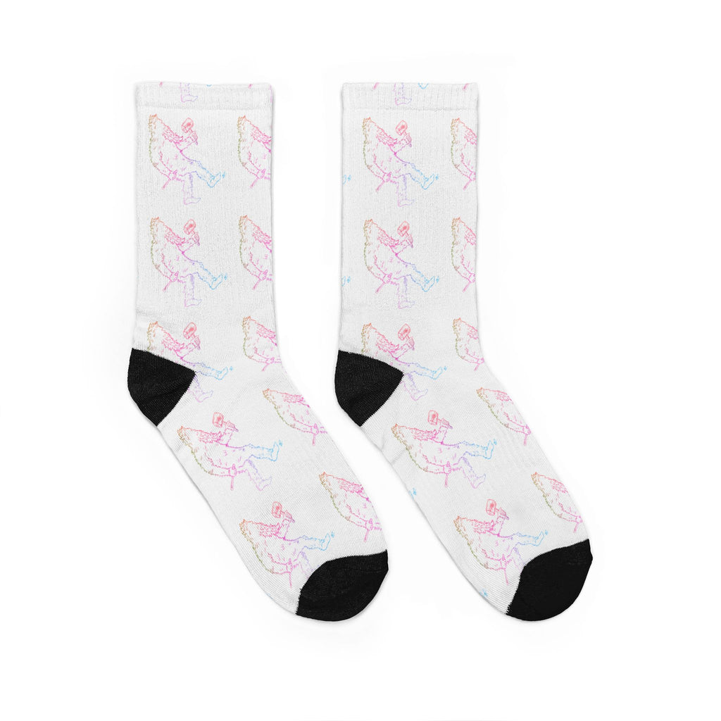 Neon Sasquatch Woodcarver Padded Crew Socks