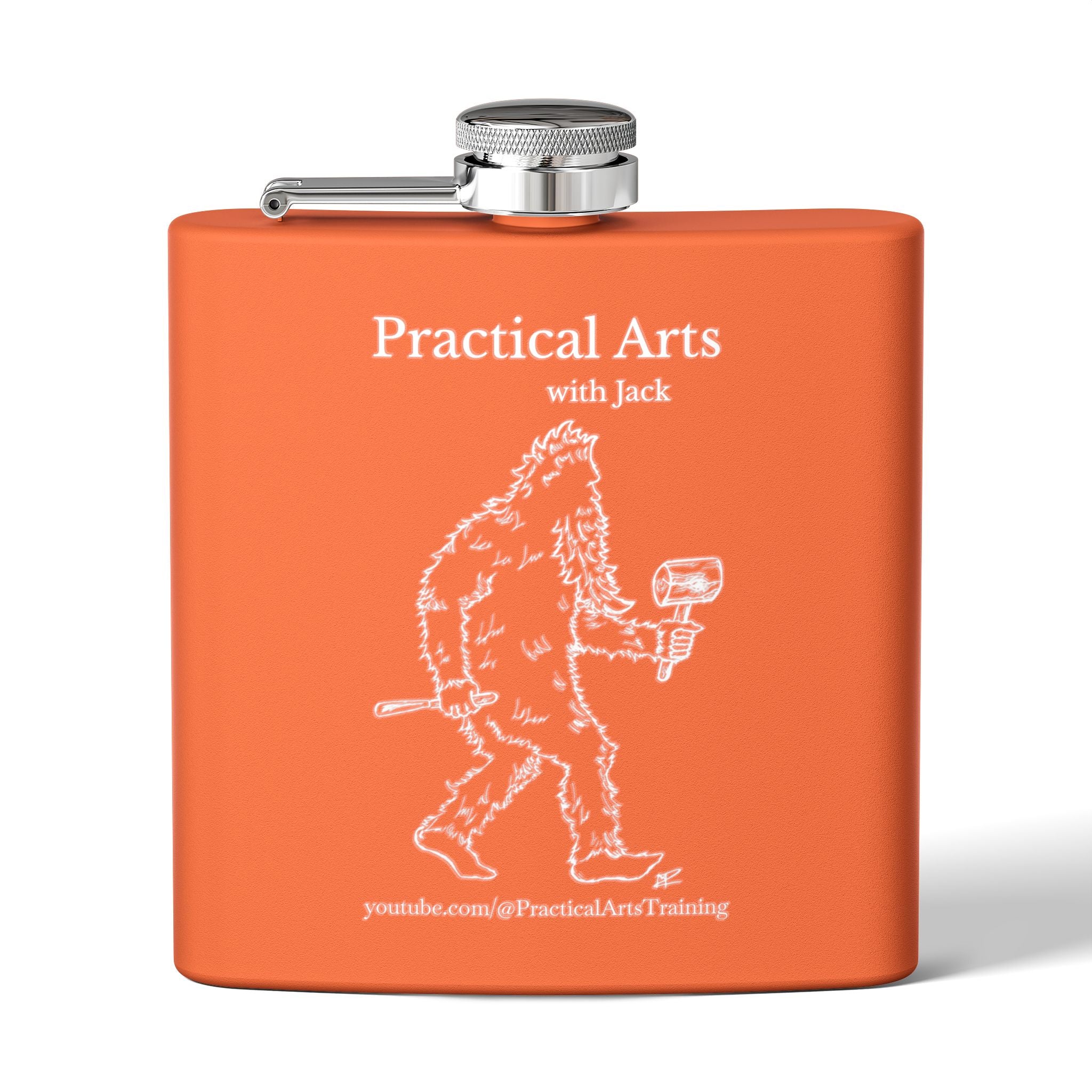 Crafty Jack the Sasquatch Woodcarver Flask — 6oz Stainless Steel