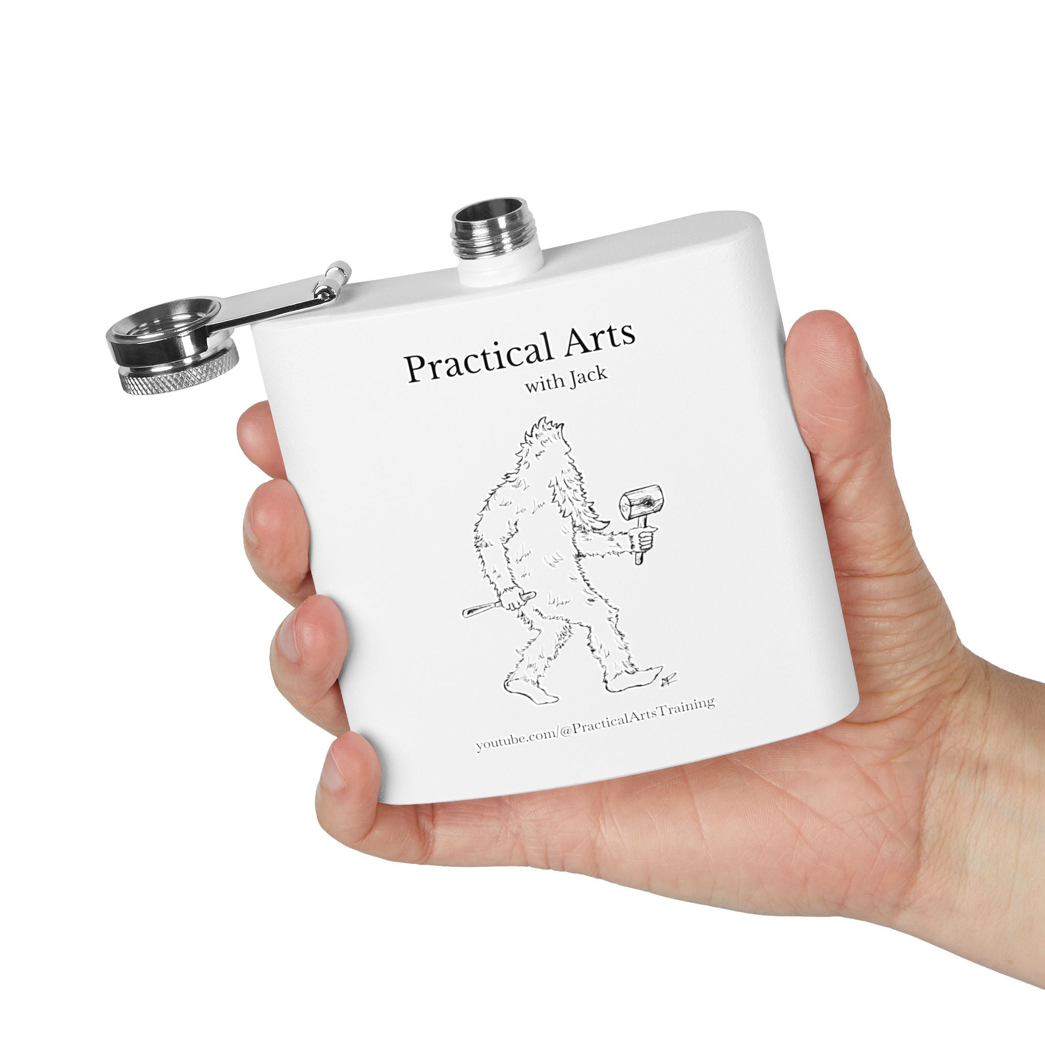 Crafty Jack the Sasquatch Woodcarver Flask — 6oz Stainless Steel