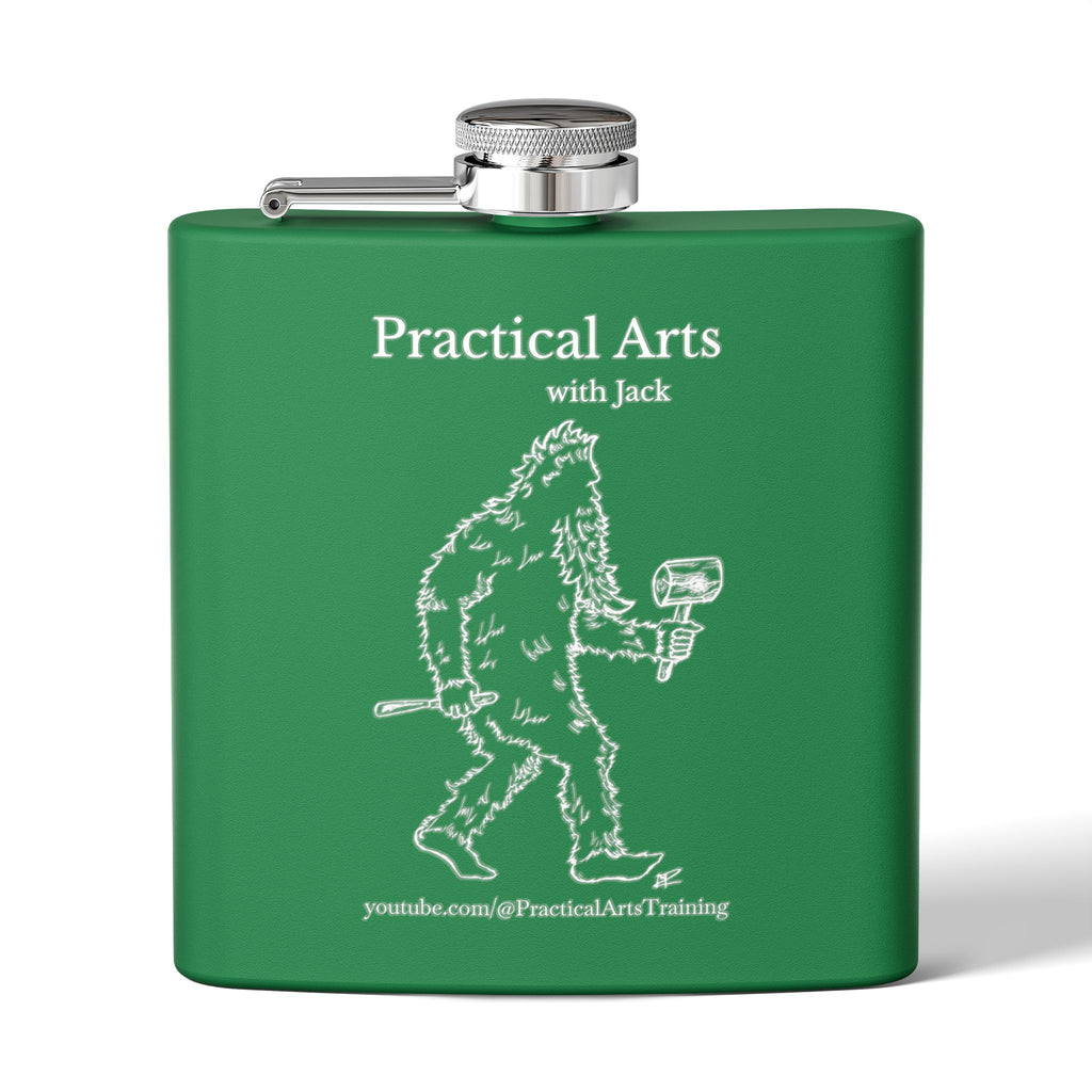 Crafty Jack the Sasquatch Woodcarver Flask — 6oz Stainless Steel