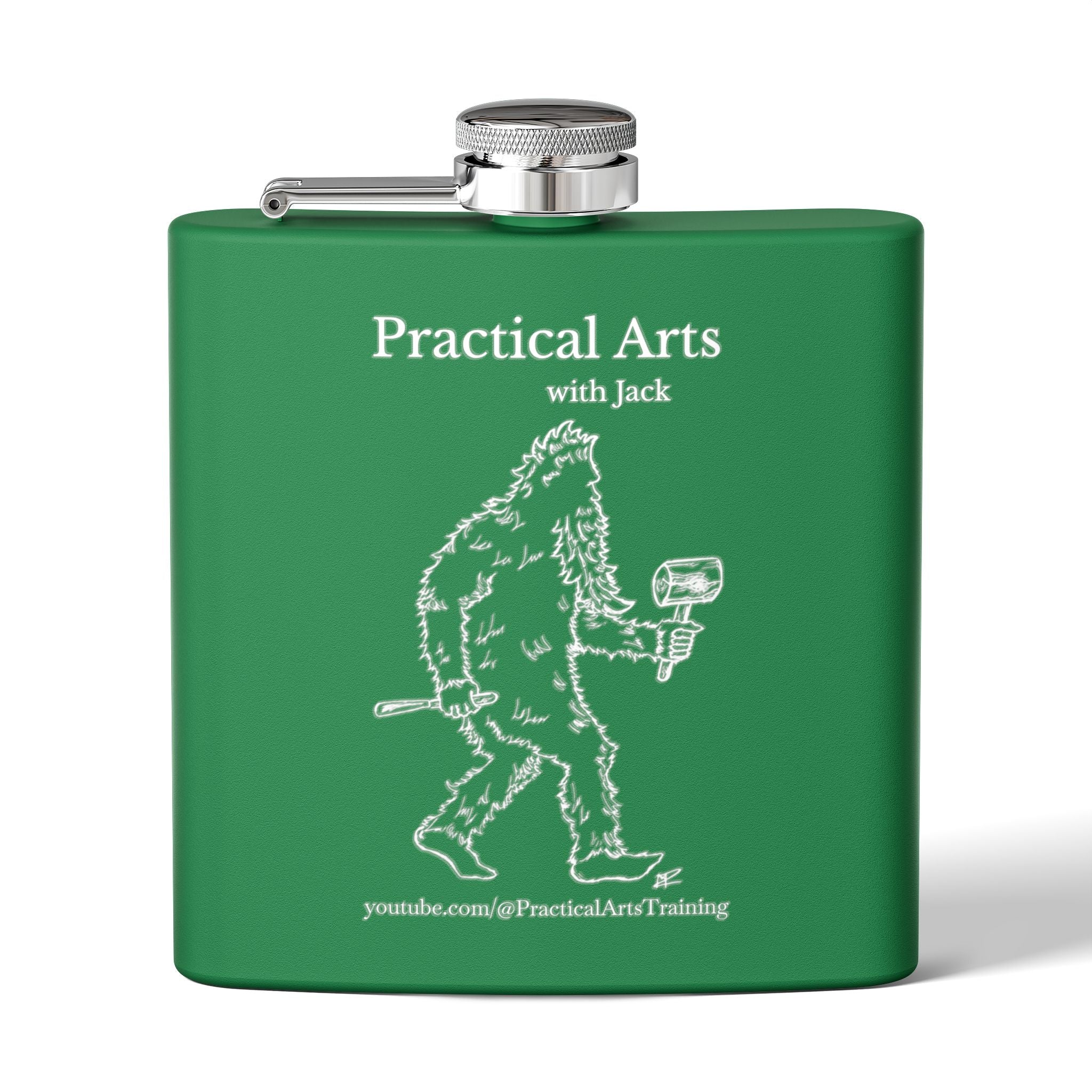 Crafty Jack the Sasquatch Woodcarver Flask — 6oz Stainless Steel