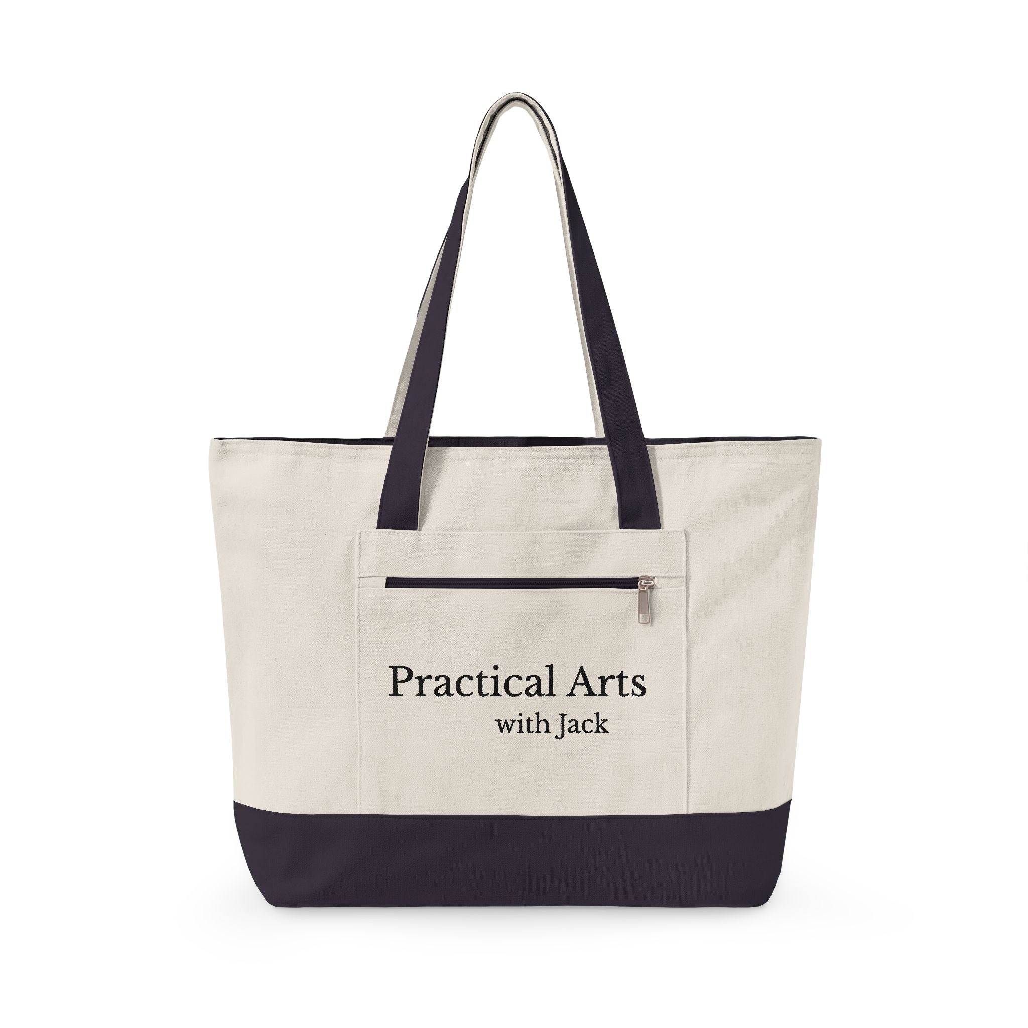 Zippered Canvas Market Tote Bag -- Practical Arts with Jack