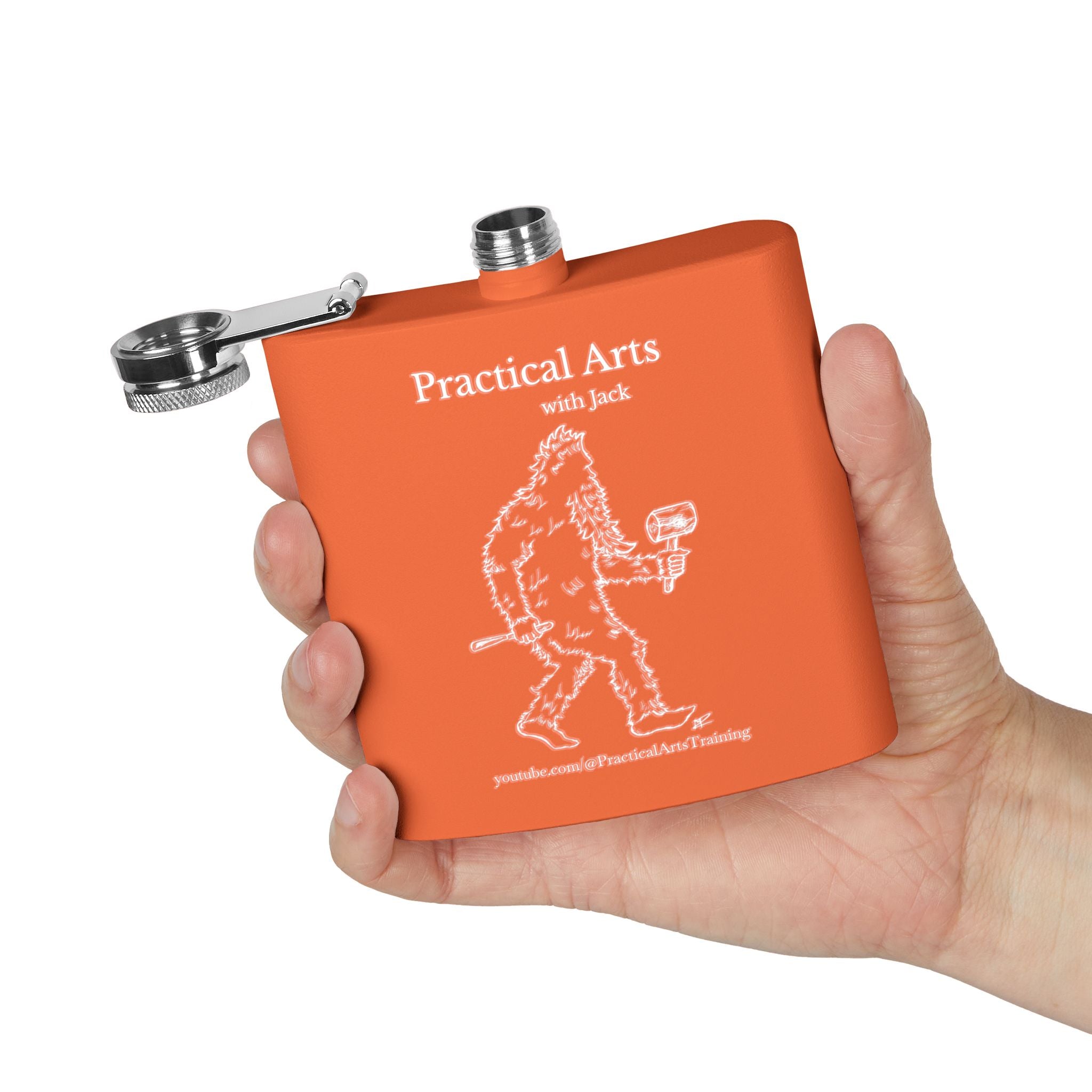 Crafty Jack the Sasquatch Woodcarver Flask — 6oz Stainless Steel
