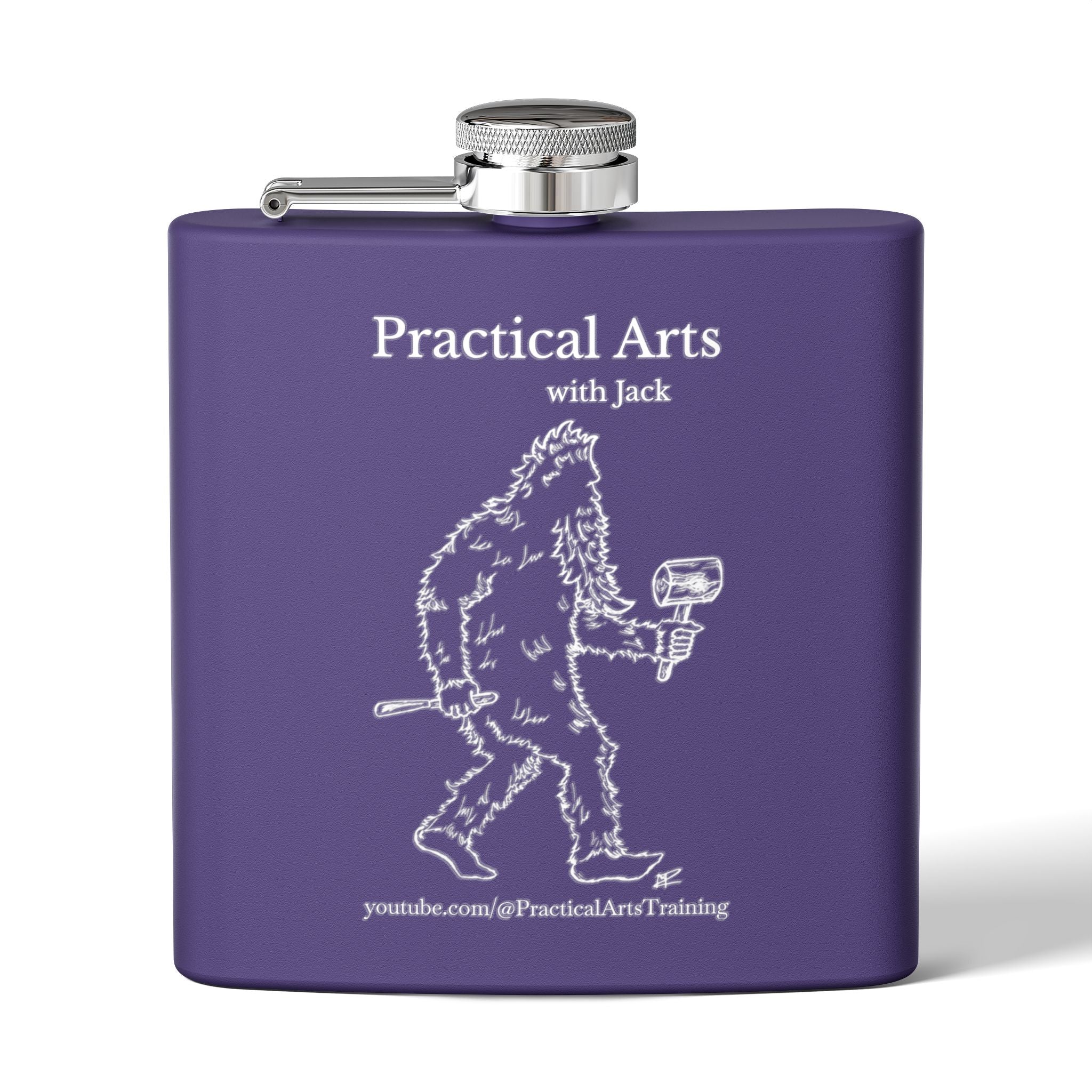 Crafty Jack the Sasquatch Woodcarver Flask — 6oz Stainless Steel