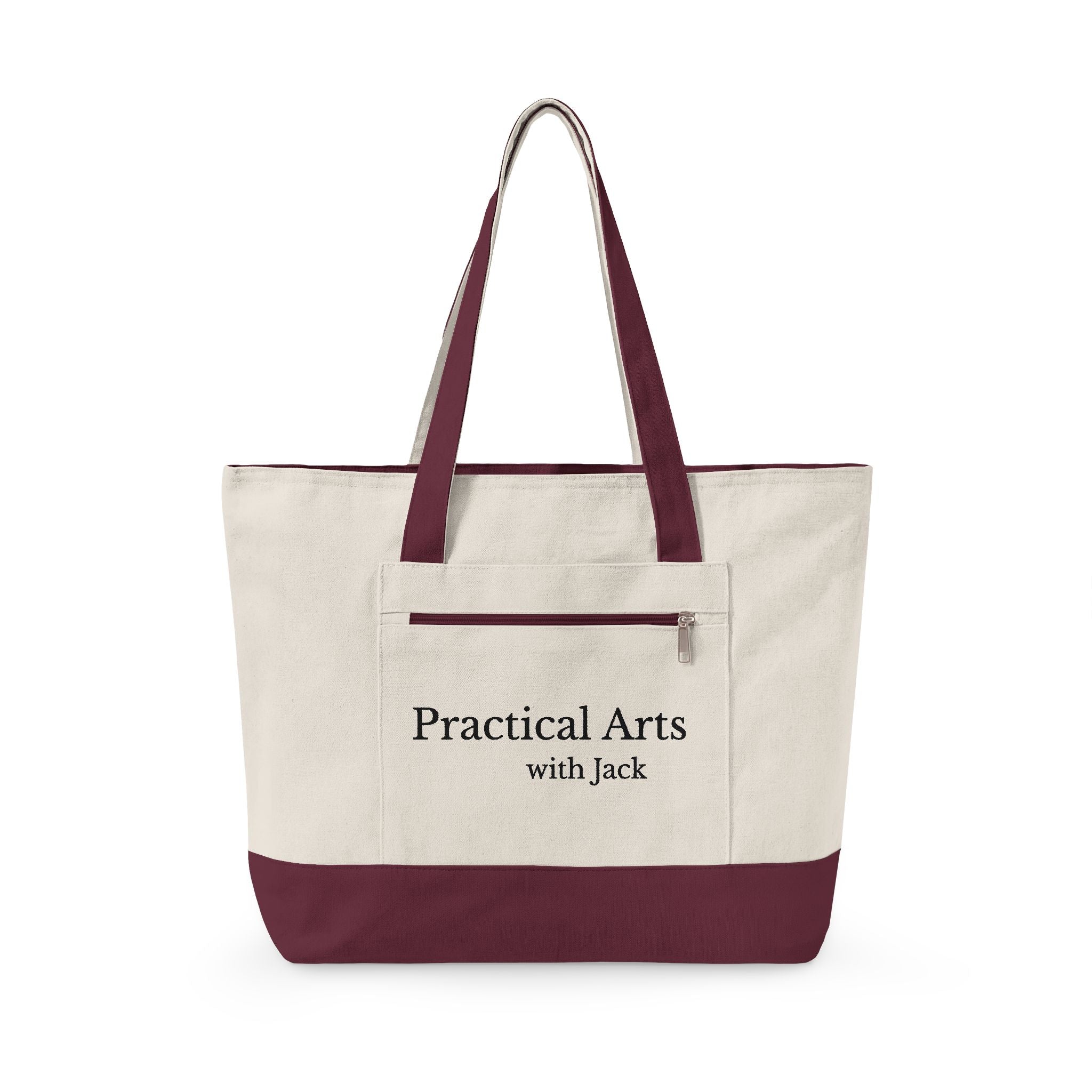 Zippered Canvas Market Tote Bag -- Practical Arts with Jack