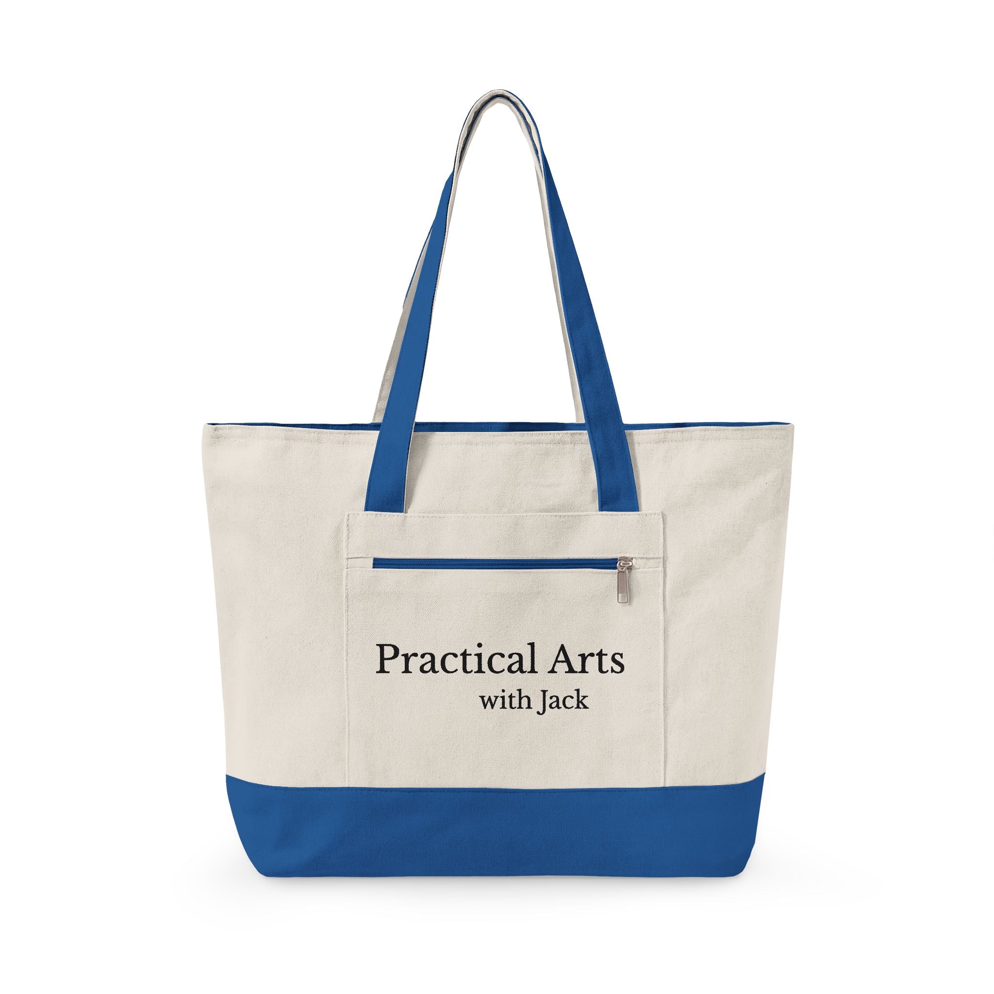Zippered Canvas Market Tote Bag -- Practical Arts with Jack
