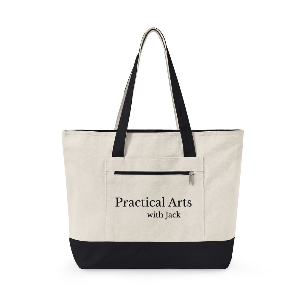 Zippered Canvas Market Tote Bag -- Practical Arts with Jack