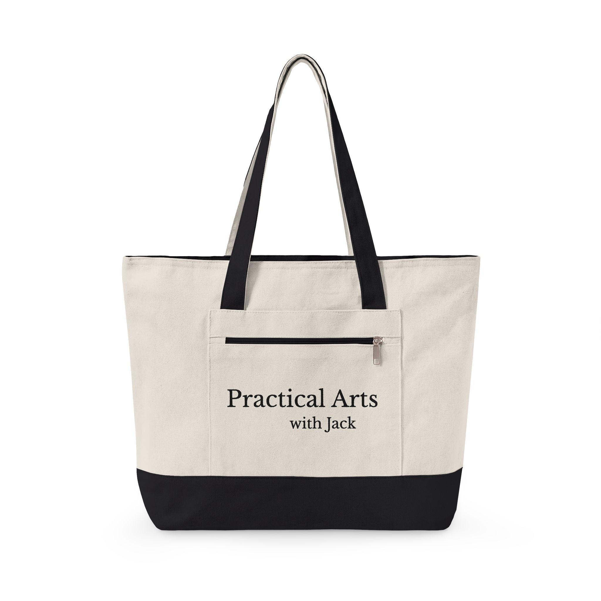 Zippered Canvas Market Tote Bag -- Practical Arts with Jack