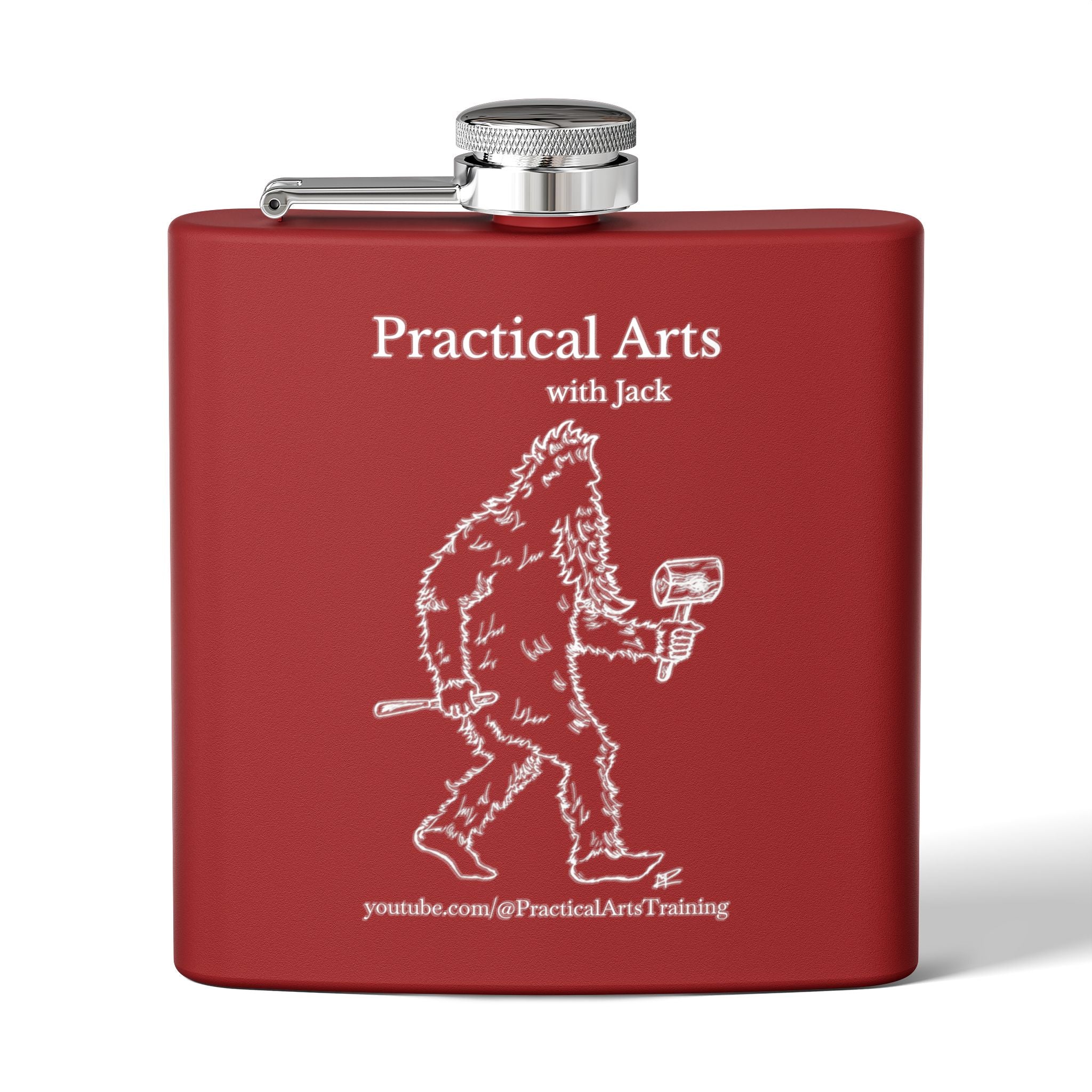 Crafty Jack the Sasquatch Woodcarver Flask — 6oz Stainless Steel