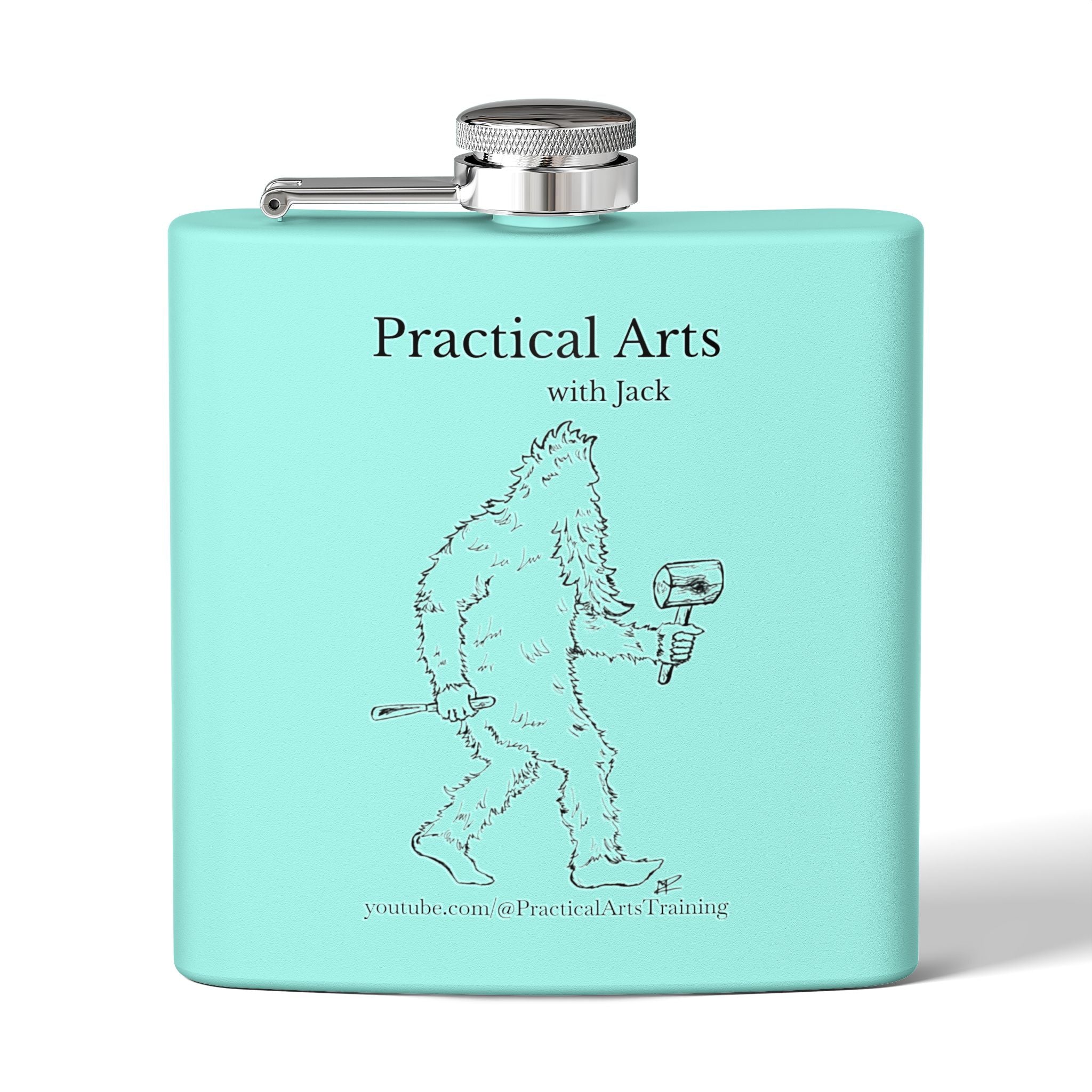 Crafty Jack the Sasquatch Woodcarver Flask — 6oz Stainless Steel