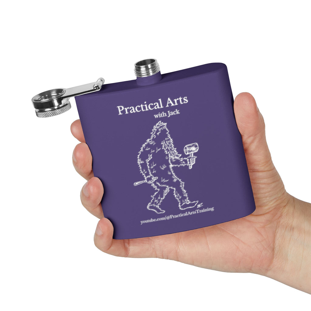 Crafty Jack the Sasquatch Woodcarver Flask — 6oz Stainless Steel