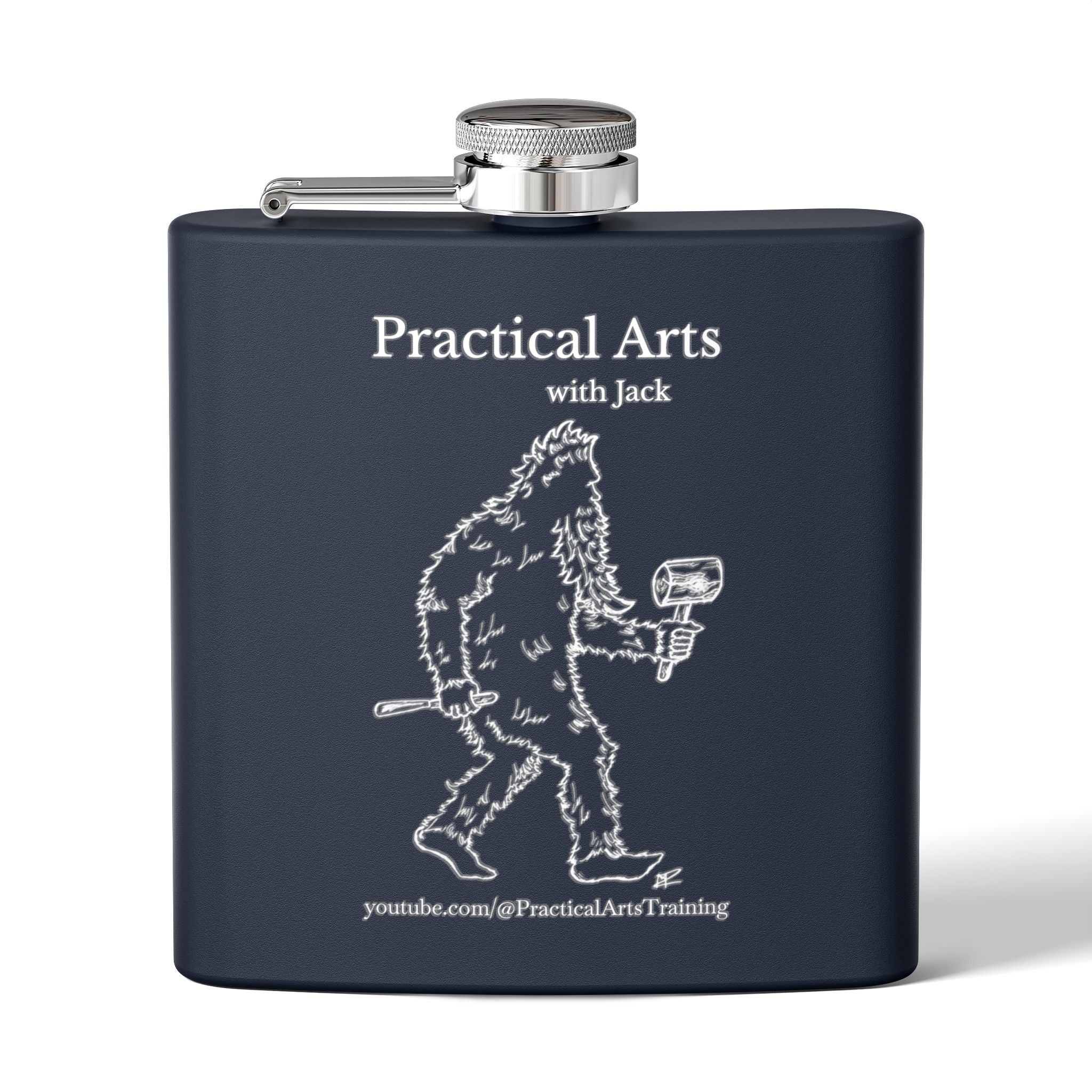 Crafty Jack the Sasquatch Woodcarver Flask — 6oz Stainless Steel