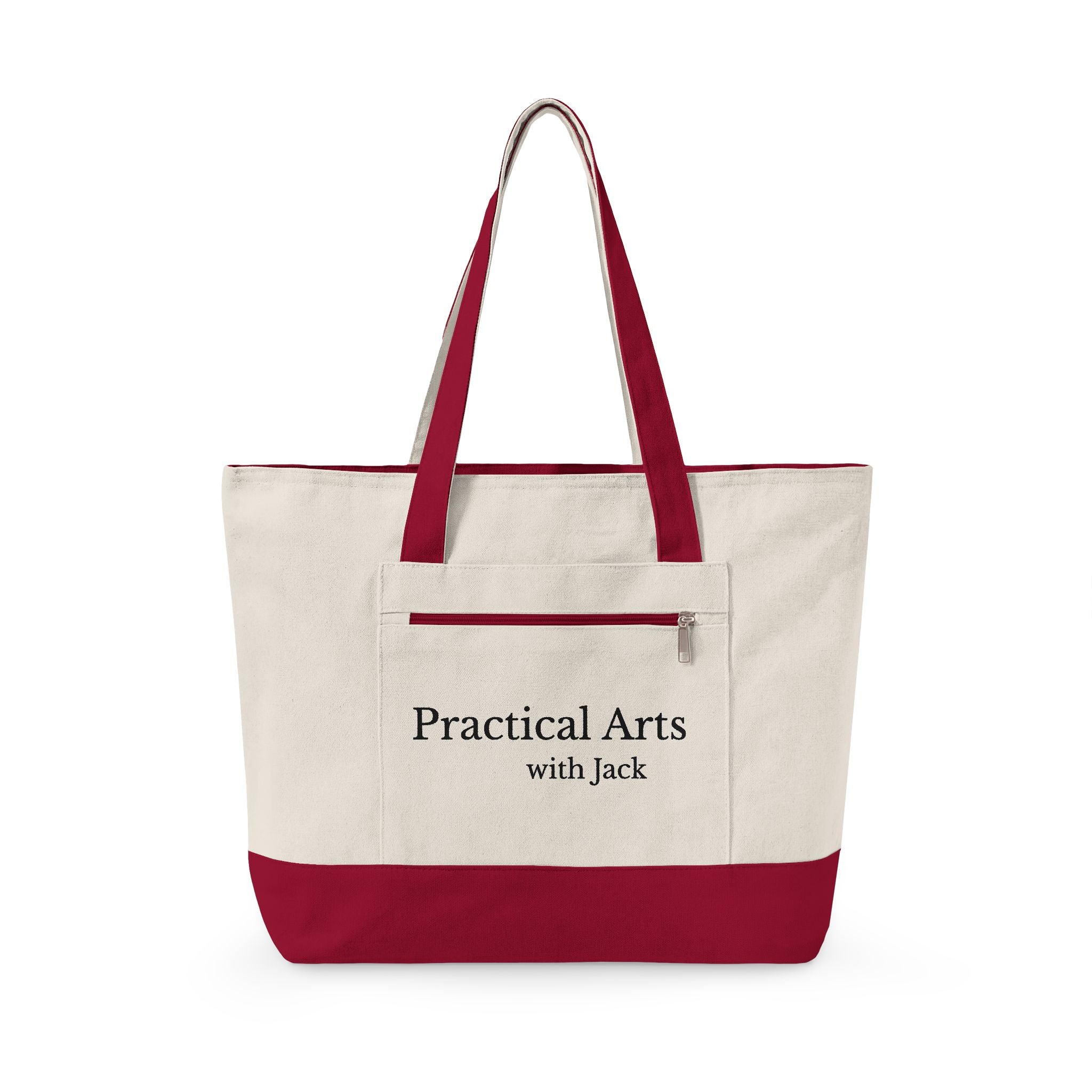 Zippered Canvas Market Tote Bag -- Practical Arts with Jack