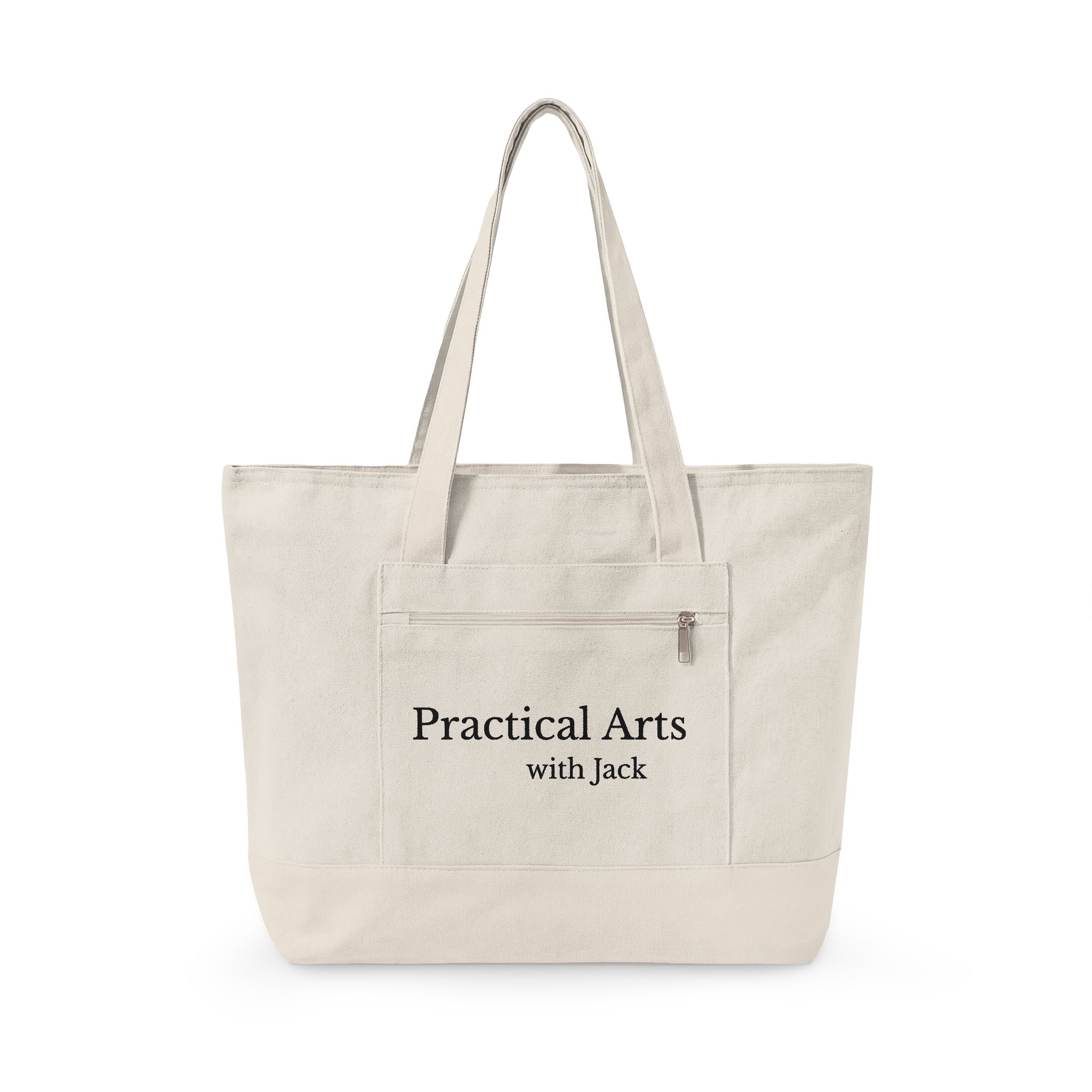Zippered Canvas Market Tote Bag -- Practical Arts with Jack