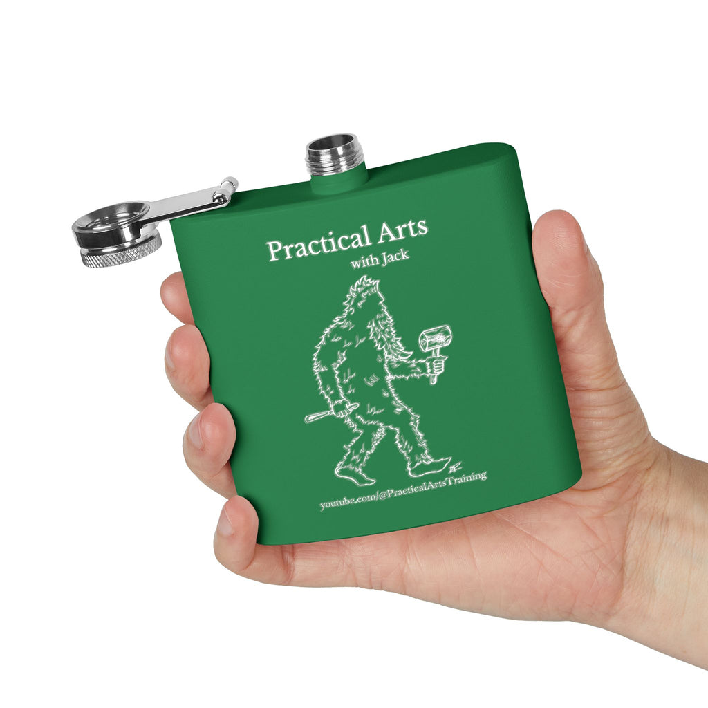 Crafty Jack the Sasquatch Woodcarver Flask — 6oz Stainless Steel